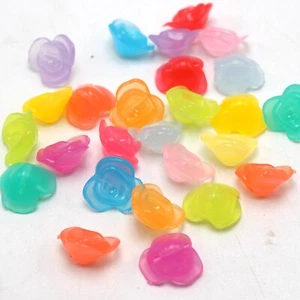 100 Mixed Jelly Color Acrylic Flower Button Beads 14mm - Picture 1 of 8