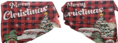 Juego de 2 cortinas Swag (36"x36") FELIZ NAVIDAD GNOMOS ROJO Y NEGRO CUADROS BÚFALO Foto 1 de 4