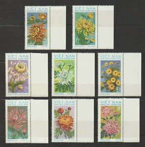 1974 Vietnam Stamps Chrysanthemums Collection Sc # 731-738 MNH       - Picture 1 of 1