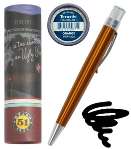 Retro 51 #VRR-1302 / Orange Tornado With Chrome Trim Rollerball Pen  - Imagen 1 de 15