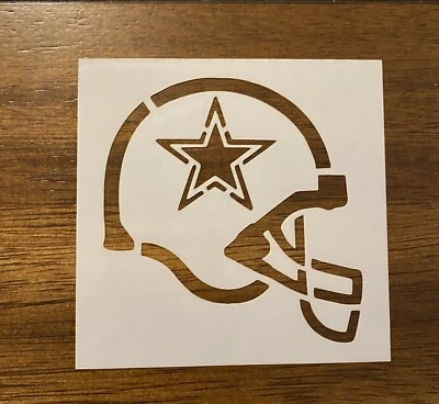 Capacete Dallas Cowboys 10 MIL corte a laser estêncil Mylar pintura arte suprimentos - Imagem 1 de 2