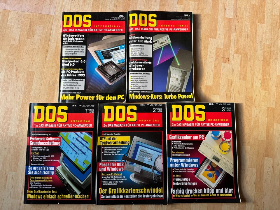 5x DOS International 1993 – PC-Magazine Jan–Mai – Originalhefte Sammlung - Bild 1 von 1