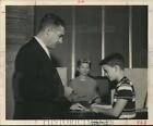 1955 Press Photo Boy Opens Account Benjamin Franklin Savings And Loan Assn Houston