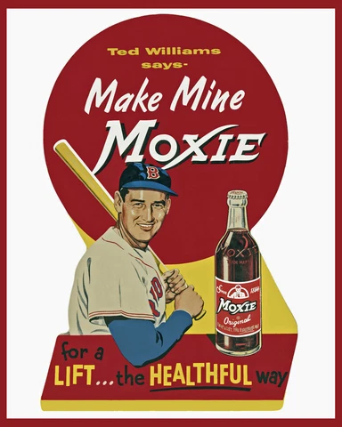 Ted Williams Moxie Cola Advertising Poster, 8x10 Color Photo Cover