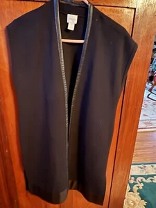 Elegant knielang Damen schwarz. Weste vorne offen, Kunstlederbesatz Gr. 1(38). - Bild 1 von 19