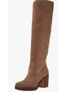 Zodiac Padma tan suede tall shaft block heel boot 5 - Picture 1 of 13