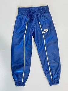 Nike Youth Girl Size XS Sportswear Satin Sateen Blue Pants Jogger Cargo Track - Picture 1 of 6