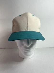 Vintage NOS KC Cream/Teal Blank SnapBack Hat OSFA NWOT Never Worn! - Picture 1 of 10