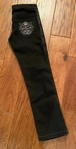 ROBERTO CAVALLI Royal Academy Angels Kids Girls Black Jeans 8 / 138 NEW No Tags - Picture 1 of 12