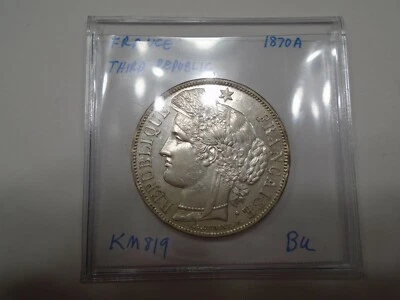 France 1870 A Third Republic Silver 5 Francs KM 819 BU - Image 1 of 4