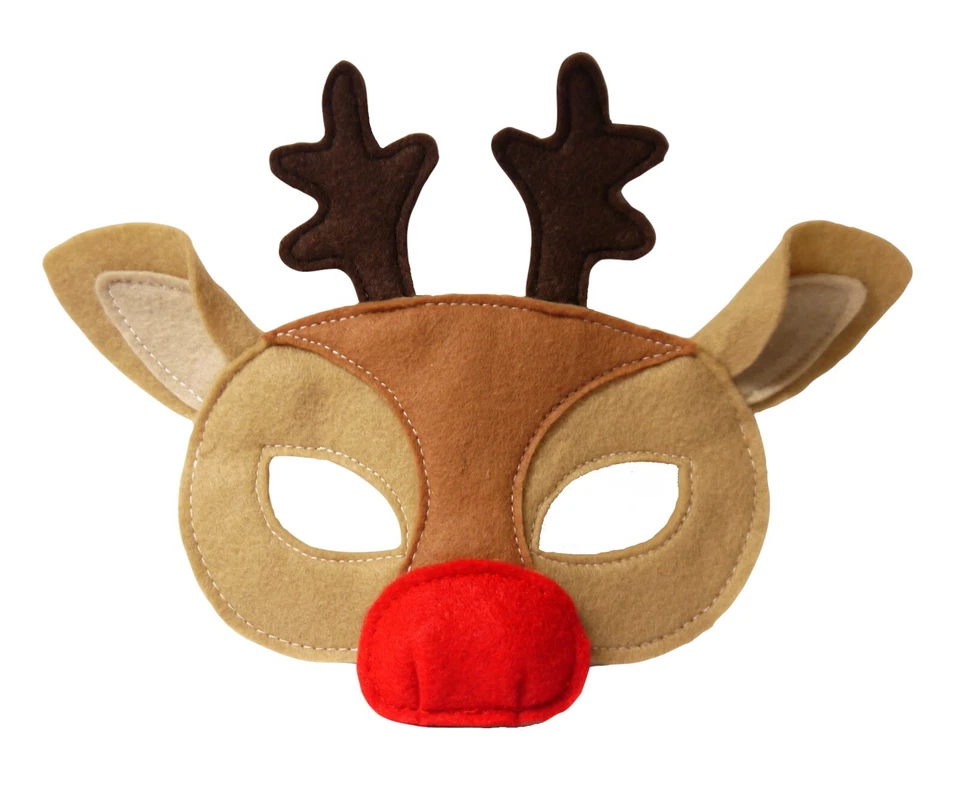 Christmas Costume Rudolf mask Stocking gift children's adult Nativity Reindeer - Image 1 of 1