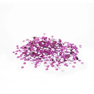 Fuchsia Flat Back Faceted Round Rhinestones - Picture 1 of 1