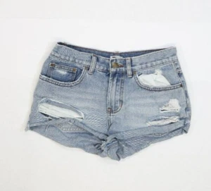 Billabong Drift Away Shorts Denim Distressed Daisy Duke Light Wash Womens 25 - Picture 1 of 7