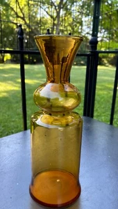 Vintage MCM Skandinavisch ? Moderne mundgeblasene Braunglas Flaschenvase 12 Zoll - Bild 1 von 7
