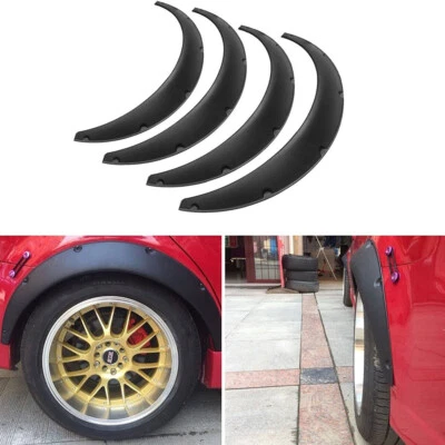4x 80mm/90mm Universal Flexible Guardabarros Coche Llamaradas Cuerpo Extra Ancho Arcos de Rueda Foto 1 de 4