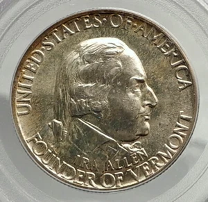 1927 VERMON Founder IRA ALLEN Commemorative Silver Half Dollar Coin PCGS i76451 - Picture 1 of 5