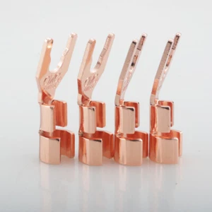 4 pz connettore spina vanga rame solido puro a Y per cavo cavo altoparlante HiFi fai da te - Foto 1 di 10