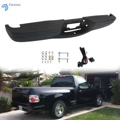 Parachoques trasero de acero negro para Ford F150 Styleside 1997-2003 F250 1997-1999 Foto 1 de 4