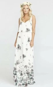 Show Me Your MuMu Kendall Maxi Dress Floral Overlay Wedding Size Large NWT - Picture 1 of 7