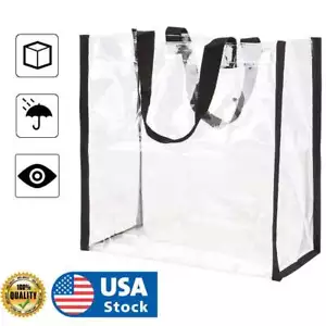 Clear PVC Tote Bag Women Transparent Handbag Purse Shopping Bag See Through - Picture 1 of 10