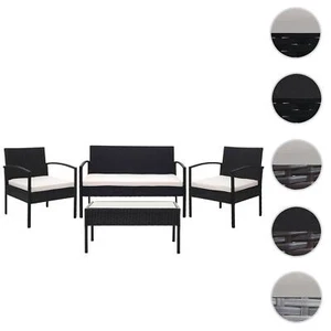 Poly-Rattan Garnitur HWC-F56, Balkon-/Garten-/Lounge-Set Sitzgruppe - Bild 1 von 17