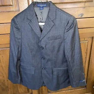 Boys Polo RALPH LAUREN Charcoal Gray Wool Pinstriped Blazer Jacket-NWOT-Size 10 - Picture 1 of 7