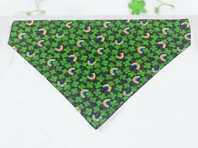 St Patricks Day Dog Bandana Over the Collar Bandanna Bandanas Shamrocks Rainbows - Image 1 of 4