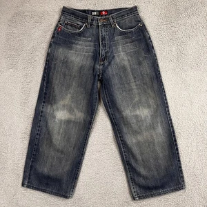 VTG Y2K Southpole Jeans BOYS 27x24* Hemmed Wide Leg Baggy Denim Skater Hip Hop - Picture 1 of 23