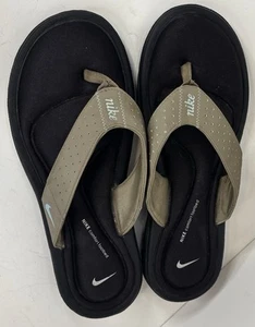 Nike Comfort Cushioned Footbed Women's Size 10 Flip Flop Thong Sandals Beige Tan - Picture 1 of 7