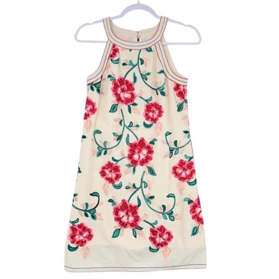 Vestido Chelsea y Violeta XS Floral Bordado Sin Mangas Halter Informal Foto 1 de 4