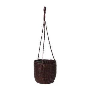 Hand-Woven Hanging Seagrass Basket/Planter, Brown, 8" L x 8" W x 7" H - Picture 1 of 8