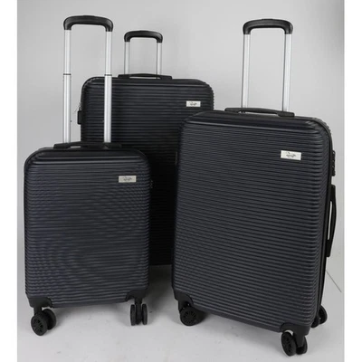 3er Set Koffer navy Zahlenschloss Hartschalen Reisen Trolley Handgepäck Rollen - Bild 1 von 4