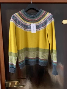 Eribe Alpine Fairisle Piccalilli gelb Wollpullover Pullover NEU mit Etikett Gr M - Bild 1 von 11