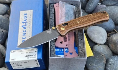 BENCHMADE 535 Bugout 3.24" S30V PERSONALIZADO Madera Dura "Madera de la Mañana" + TITANIO x4! Foto 1 de 4