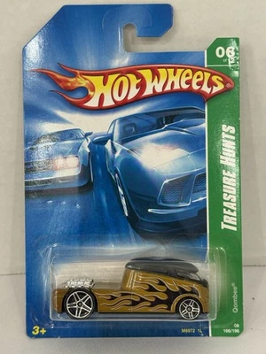 Hot Wheels 2008 Treasure Hunt Gold & Black Flames - Qombee w/RR #6 of 12 NICE 1! - Image 1 of 3
