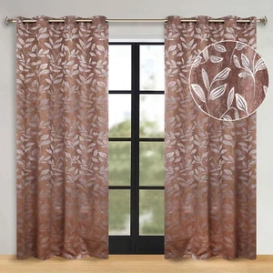 Modern Bohemian Leaves 70" Wide Room Darkening Blackout Curtains, Set of 2 - Picture 1 of 158