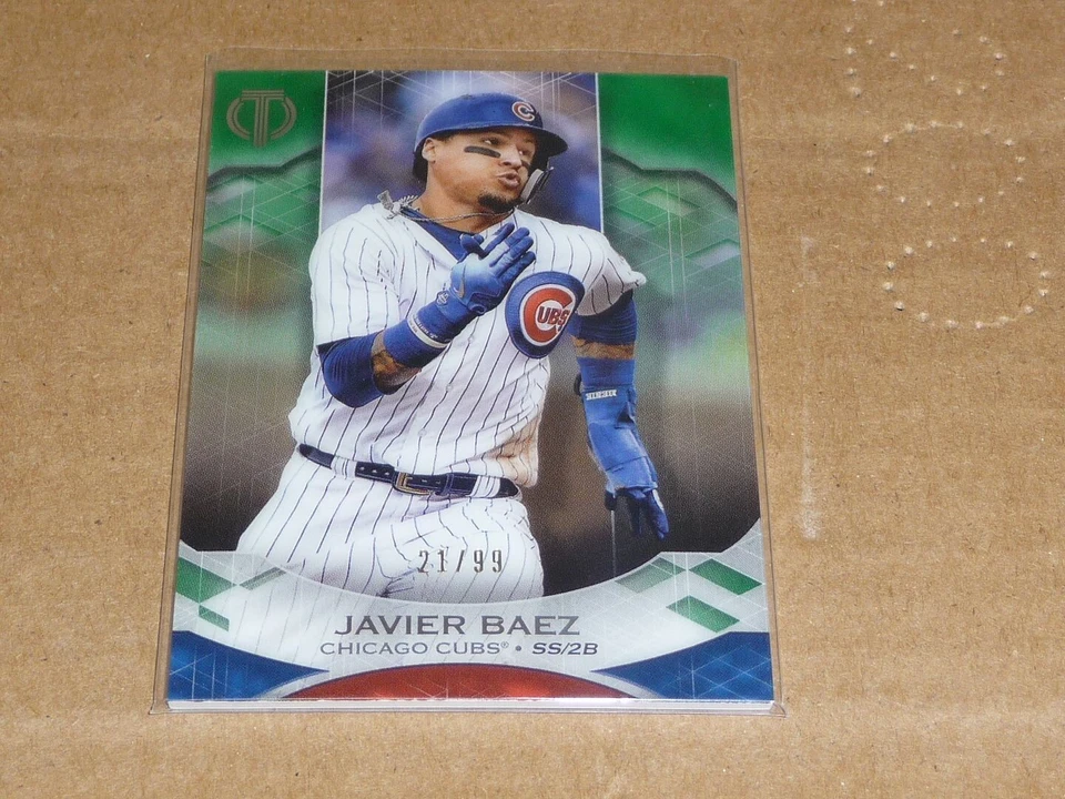 2019 Topps Tribute JAVIER BAEZ GREEN PARALLEL CUBS TIGERS /99 T798 - Image 1 of 1