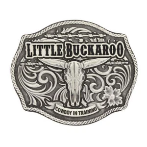 Fibbia cintura bambini A608S Montana argento impressioni classiche Lil Buckaroo teschio - Foto 1 di 1