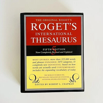 Roget's International Thesaurus by Robert L. Chapman 5th Edition Hardcover 1992 - Image 1 of 4