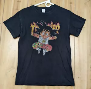VTG Thrasher Dragon Ball Goku T-Shirt Small Animation Japanese Black Rare - Picture 1 of 11
