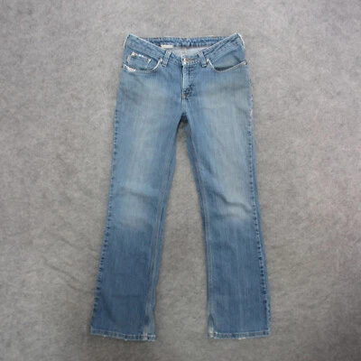 Pantalones de mezclilla para mujer Carhartt 6/28 azul lavado claro ajustados corte bota *Nota Foto 1 de 4