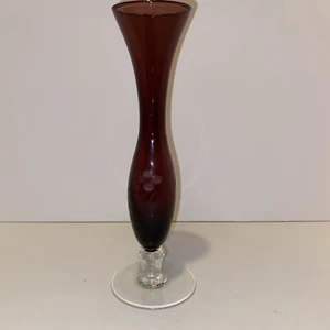 Vintage Purple Etched Bud Vase - Picture 1 of 10