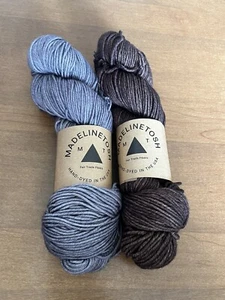 2 Stück Madelinetosh 100% SW Merinogarn handgefärbt Tosh Decke Pekannuss Rumpf Seeschwalbe - Bild 1 von 5
