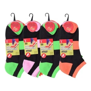 Ladies Trainer Socks Neon Cushioned Sole Running Athletic Sportswear 4-6.5 UK - Picture 1 of 1
