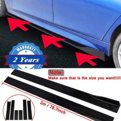 For Hyundai Sonata Glossy Black Side Skirts Extension Splitters Lip  Panel Kit - Image 1 of 4