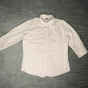Chicos Size 3 Kids Girls Shirt Button Down Long Sleeve Collared Orange - Picture 1 of 11