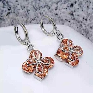 Damen Ohrringen attraktive vergoldet Gold 18K/750 Edelstein Morganite - Bild 1 von 2