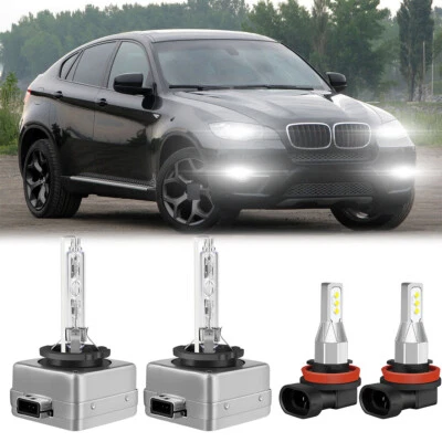 Combo de faros LED HID haz alto/bajo + bombillas antiniebla para BMW X6 2008-2013 2014 Foto 1 de 4