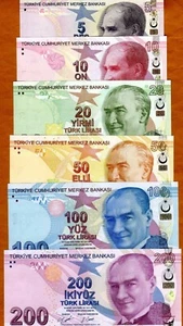 SET Turquía 5-10-20-50-100-200 Liras (2017-2024) P-222-223-224-225-226-227 UNC - Imagen 1 de 2