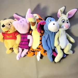 5 Vintage Disney Beanie Babies: Winnie The Pooh, Piglet, Eeyore, Tigger & Rabbit - Picture 1 of 21